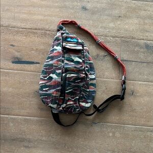 Kavu Camouflage Sling Bag with orange Strap